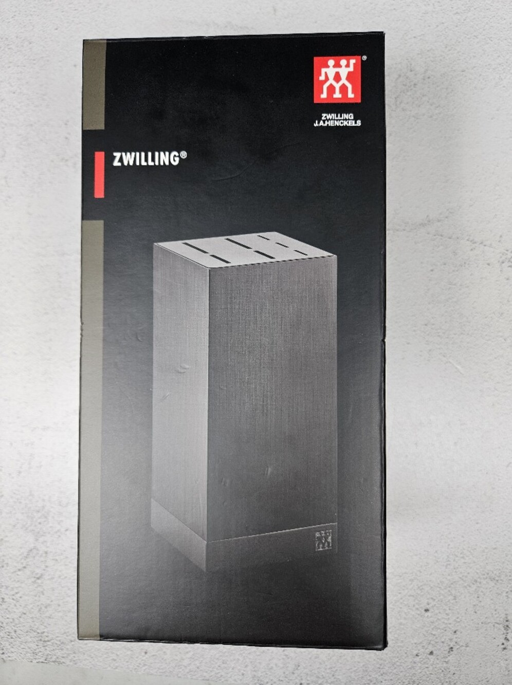 NIB Rare Discontinued Zwilling 7-Slot Aluminum Black Knife Block Model 35100-592